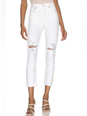 AGOLDE Riley High Rise Straight Crop Jeans White Size 29